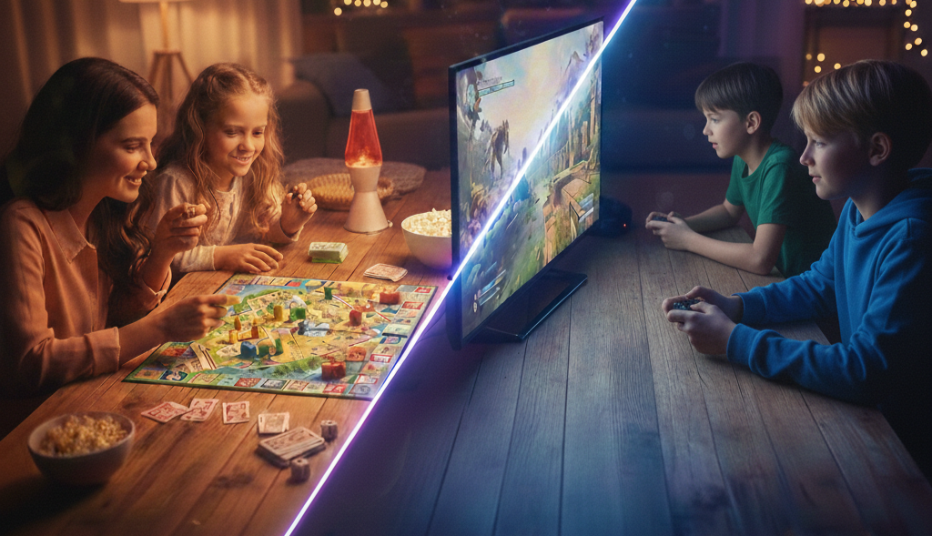 Tabuleiro ou Videogame? O Duelo da Diversão em Família